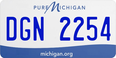 MI license plate DGN2254