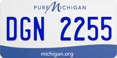 MI license plate DGN2255