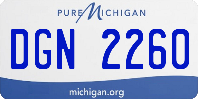 MI license plate DGN2260