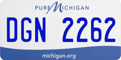 MI license plate DGN2262