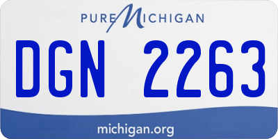MI license plate DGN2263