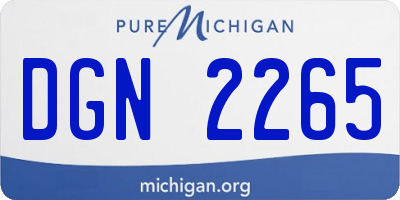 MI license plate DGN2265