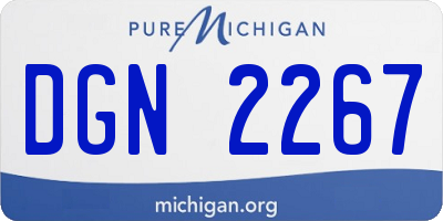 MI license plate DGN2267