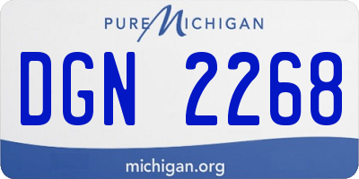 MI license plate DGN2268