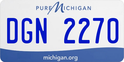 MI license plate DGN2270