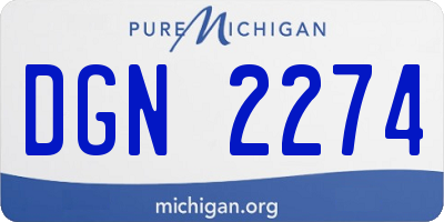 MI license plate DGN2274
