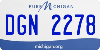 MI license plate DGN2278
