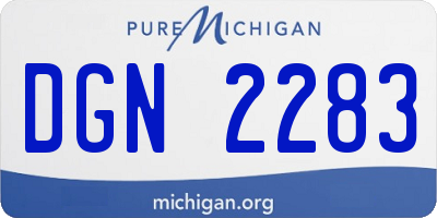 MI license plate DGN2283