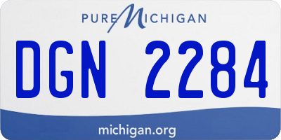 MI license plate DGN2284