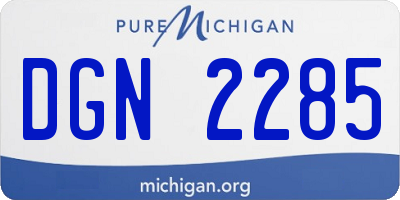 MI license plate DGN2285