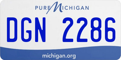 MI license plate DGN2286