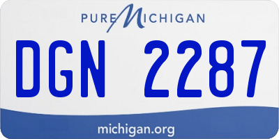 MI license plate DGN2287