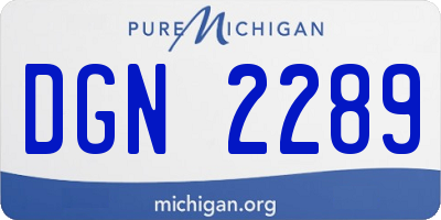 MI license plate DGN2289