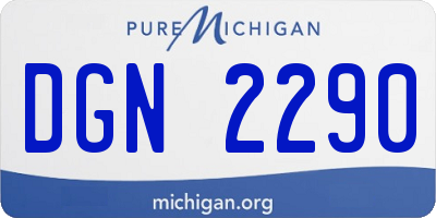 MI license plate DGN2290
