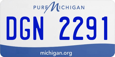MI license plate DGN2291