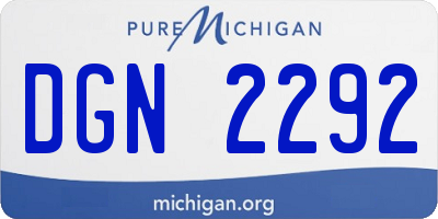 MI license plate DGN2292