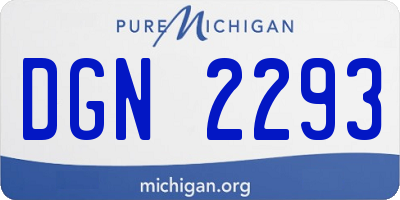MI license plate DGN2293