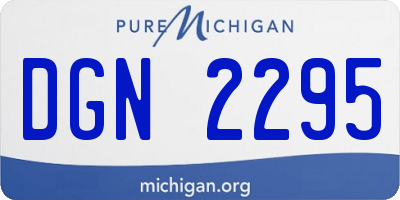MI license plate DGN2295
