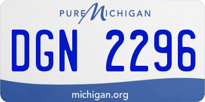 MI license plate DGN2296
