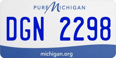 MI license plate DGN2298