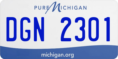 MI license plate DGN2301