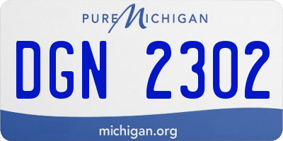 MI license plate DGN2302