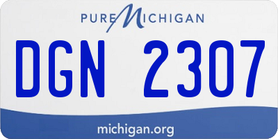 MI license plate DGN2307