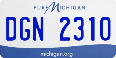 MI license plate DGN2310