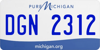 MI license plate DGN2312