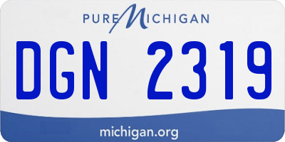 MI license plate DGN2319