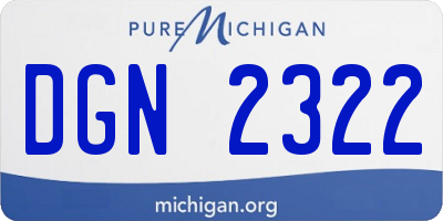 MI license plate DGN2322