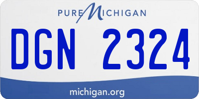 MI license plate DGN2324