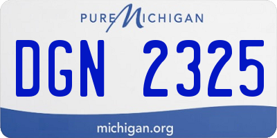 MI license plate DGN2325