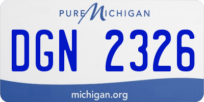 MI license plate DGN2326