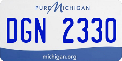 MI license plate DGN2330