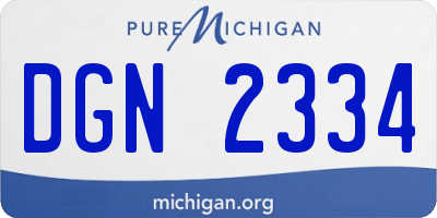 MI license plate DGN2334