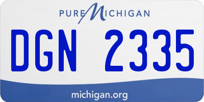 MI license plate DGN2335