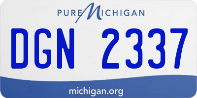 MI license plate DGN2337