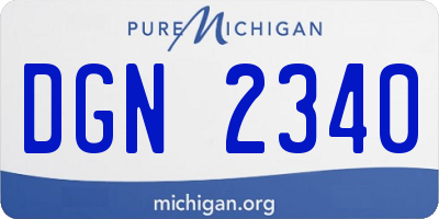 MI license plate DGN2340