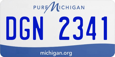 MI license plate DGN2341