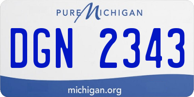 MI license plate DGN2343