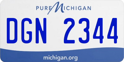 MI license plate DGN2344