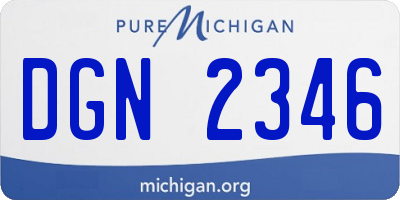 MI license plate DGN2346