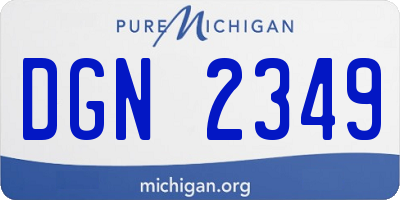 MI license plate DGN2349