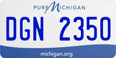 MI license plate DGN2350