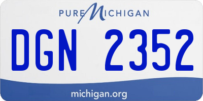MI license plate DGN2352