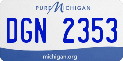 MI license plate DGN2353