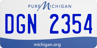 MI license plate DGN2354