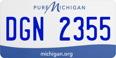 MI license plate DGN2355