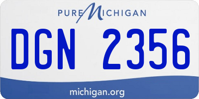 MI license plate DGN2356